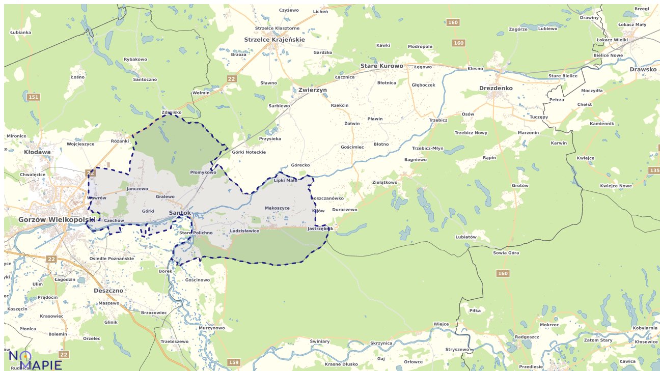 Mapa uzbrojenia terenu Santoka